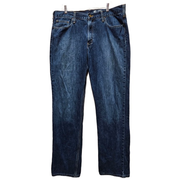 Carhartt Other - Carhartt B320 WTB Mens Relaxed Straight Leg Jeans Dark‎ Wash Blue Denim 38x36